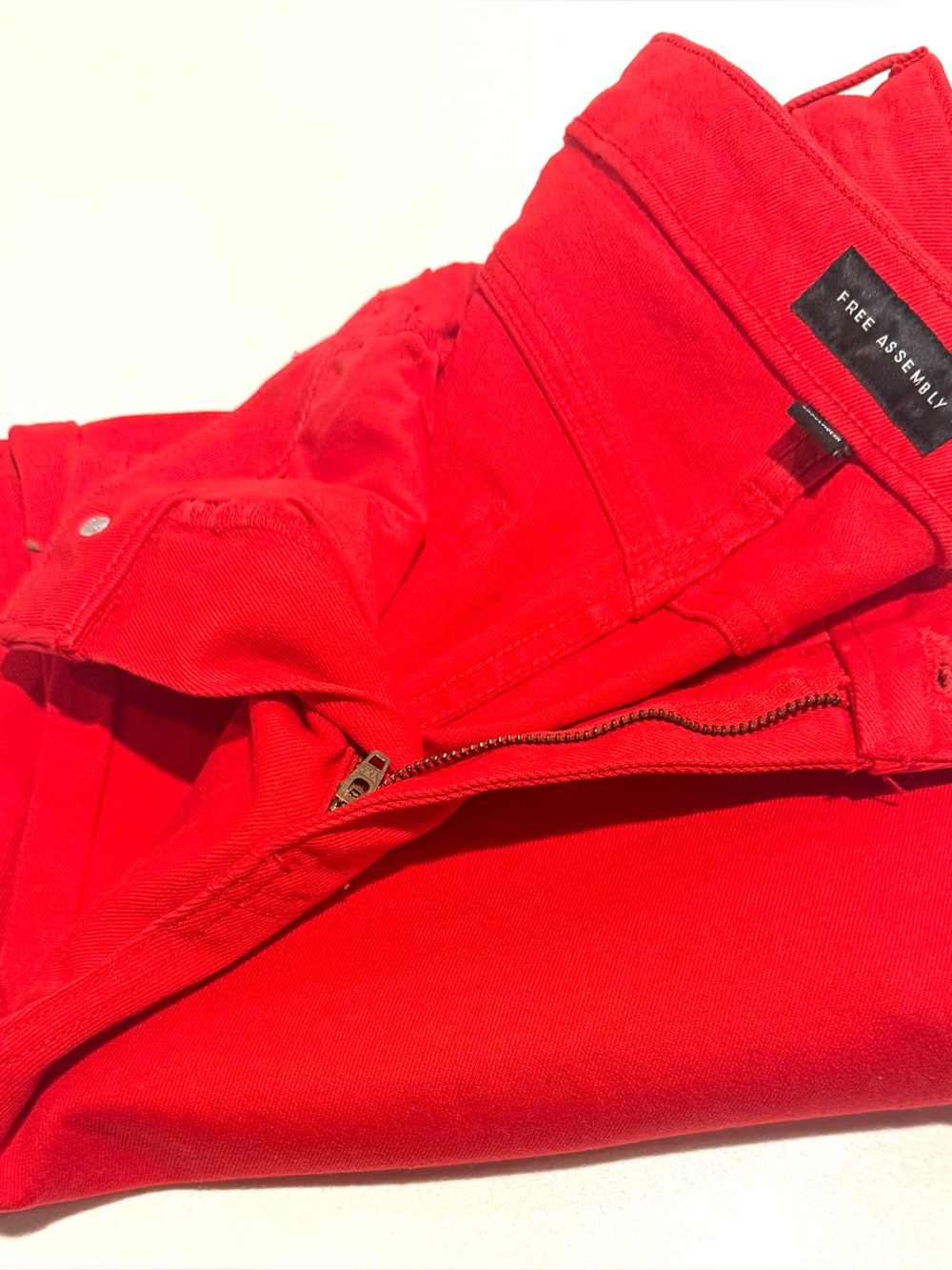 Free Assembly Women's Red Cropped Ankle Jeans
